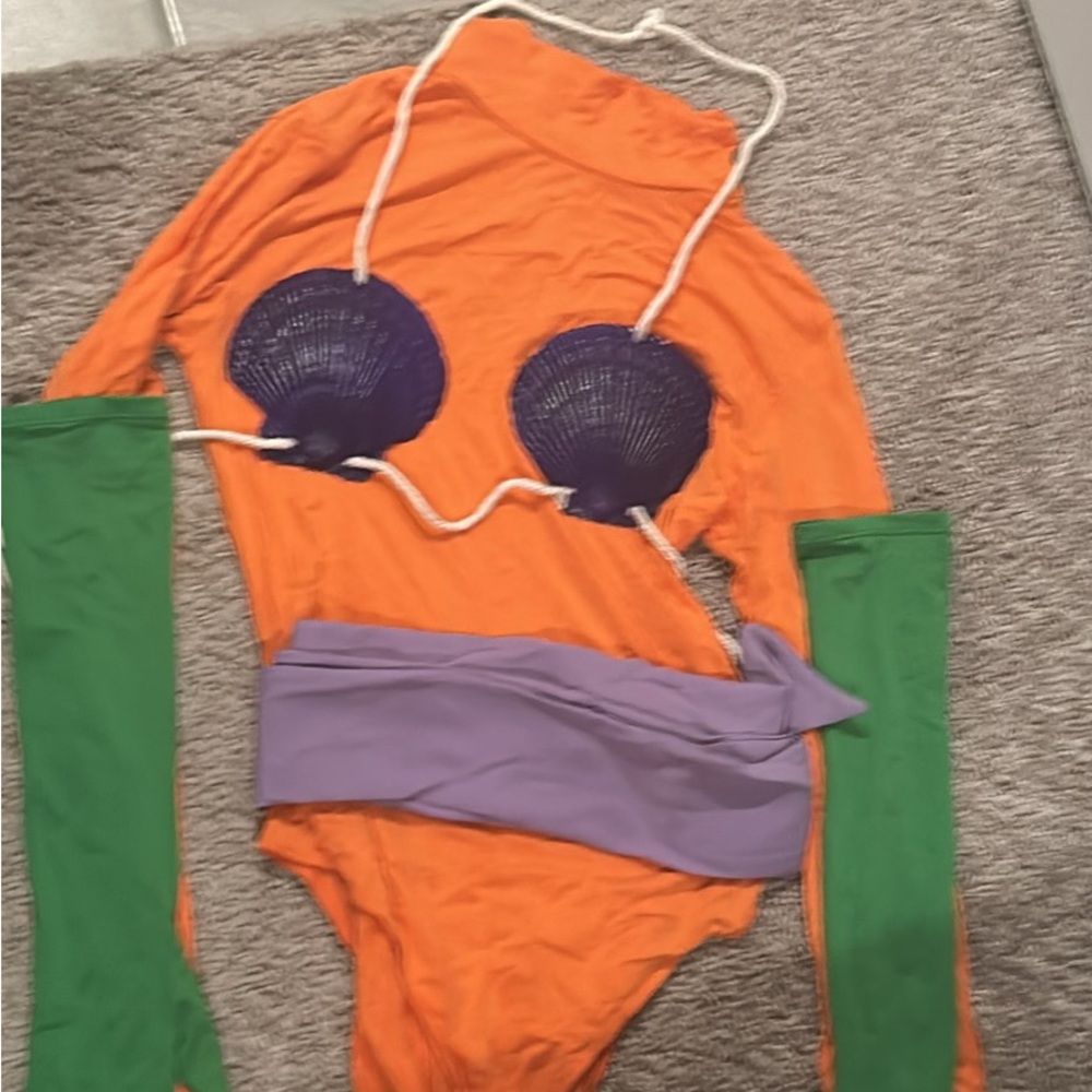 Mermaid Man Costume - Orange, Green, and Purple